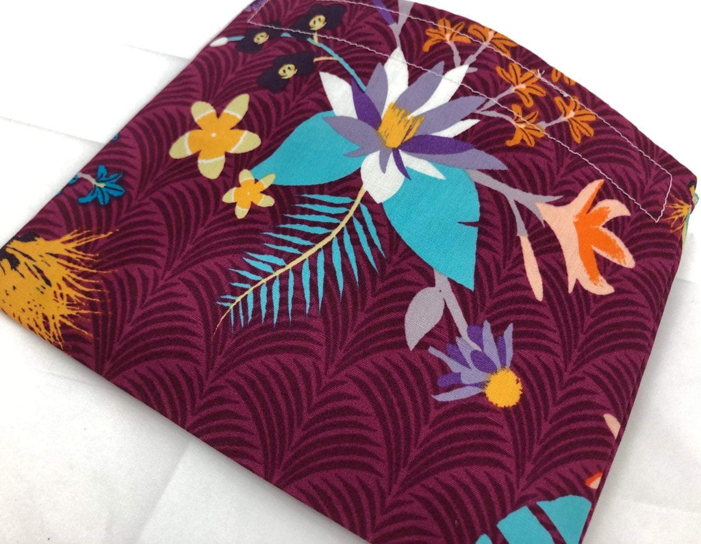 Purple Snack Bag, Floral Reusable Snack Bag - EcoHip Custom Designs