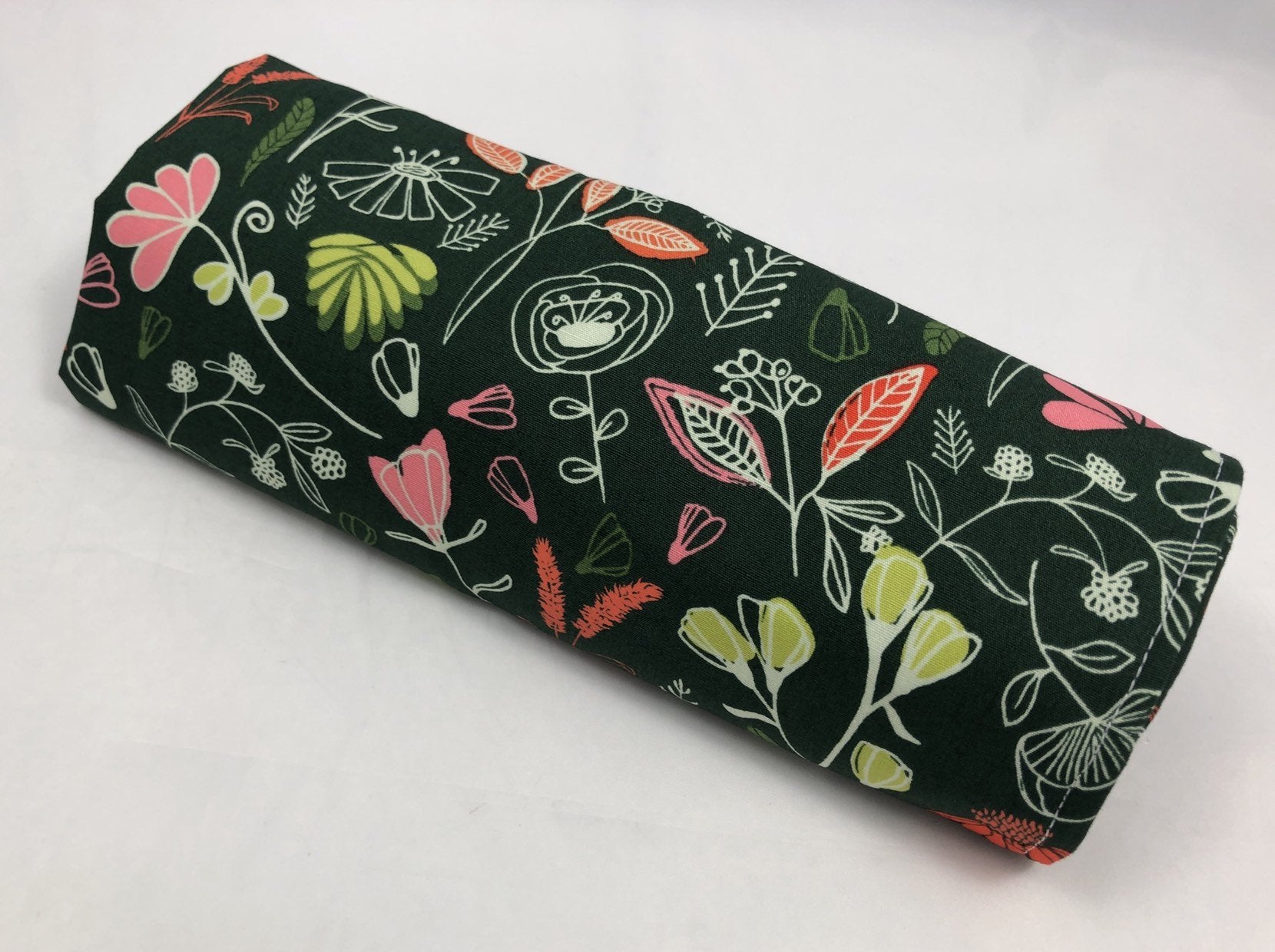 Green Makeup Brush Case, Travel Floral Make Up Brush Roll, Makeup Bag –  EcoHip Custom Designs