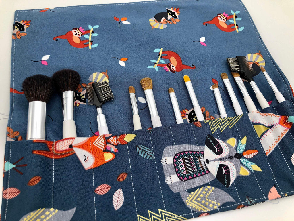 Animal Make Up Brush Bag, Travel Makeup Brush Holder, Paint Brush Case - EcoHip Custom Designs