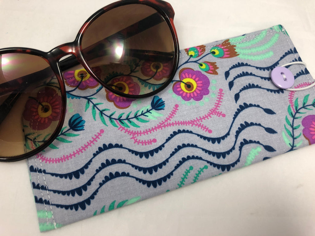 Fabric Eyeglass Case, Sunglass Sleeve, Soft Eyeglass Pouch, Eye Glasses Cover, Reading Glasses Holder - Lilac Purple