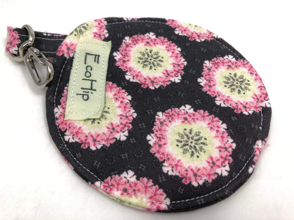 Pink Floral Ear Pods Case, Zipper Headphone Cozy, Pacifier Pouch - EcoHip Custom Designs