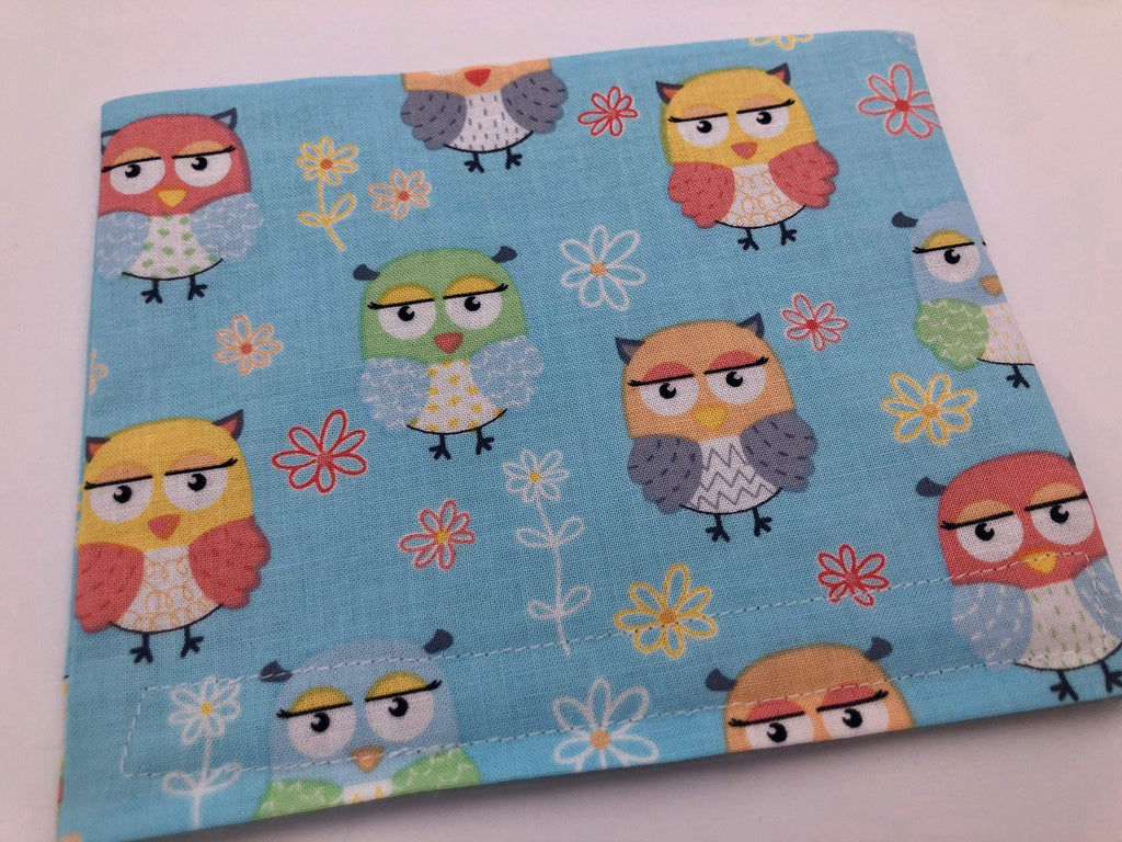 Owl Snack Bag, Reusable Blue Snack Bag, Bird School Lunch - EcoHip Custom Designs