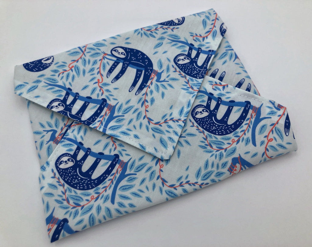 Reusable Sandwich Bag, Sloth Sandwich Mat, Animal School Napkin - EcoHip Custom Designs