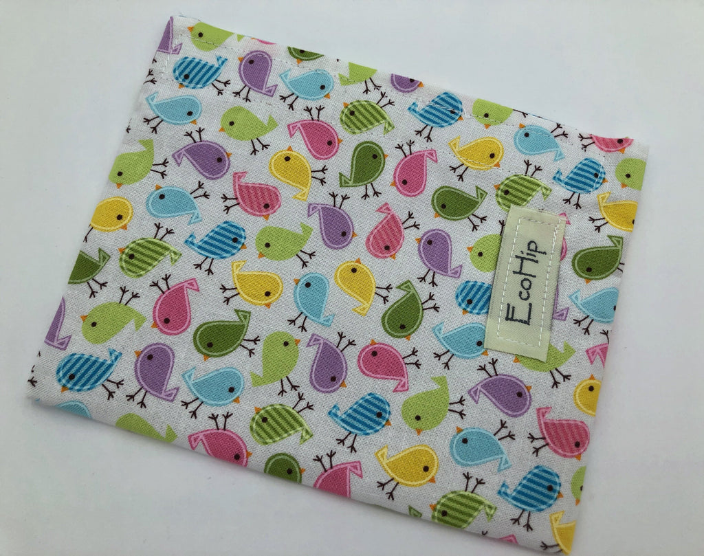 Birds Snack Bag, Girl's Reusable Snack Baggie, Eco-Friendly School Lunch - EcoHip Custom Designs
