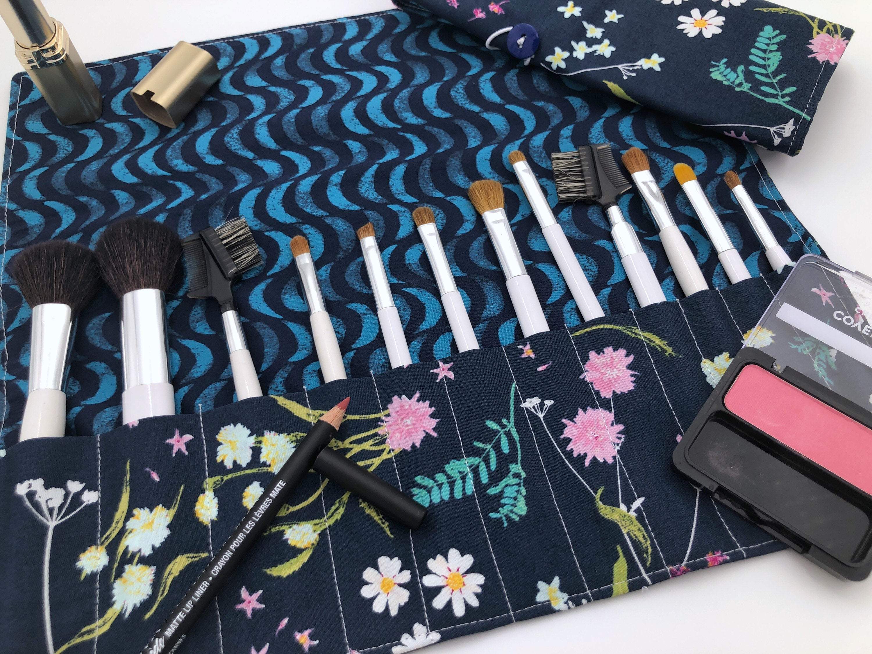 Makeup Brush Holder, Makeup Brush Roll, Makeup Brush Bag, Makeup Brush  Organizer, Cosmetic Brush Case Enchanted Leaves Forest 