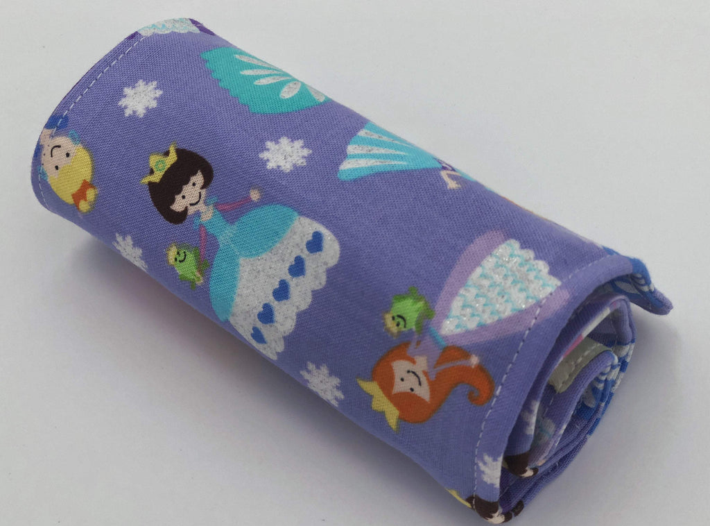 Purple Crayon Roll Up, Travel Princess Crayon Tote, Crayon Holder Bag - EcoHip Custom Designs