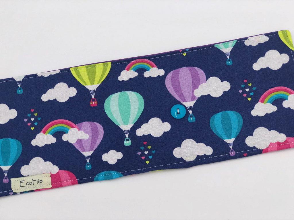 Rainbow Crayon Roll Up, Kid's Crayon Wallet Case Travel Toy, Air Balloons, Party Favor - EcoHip Custom Designs
