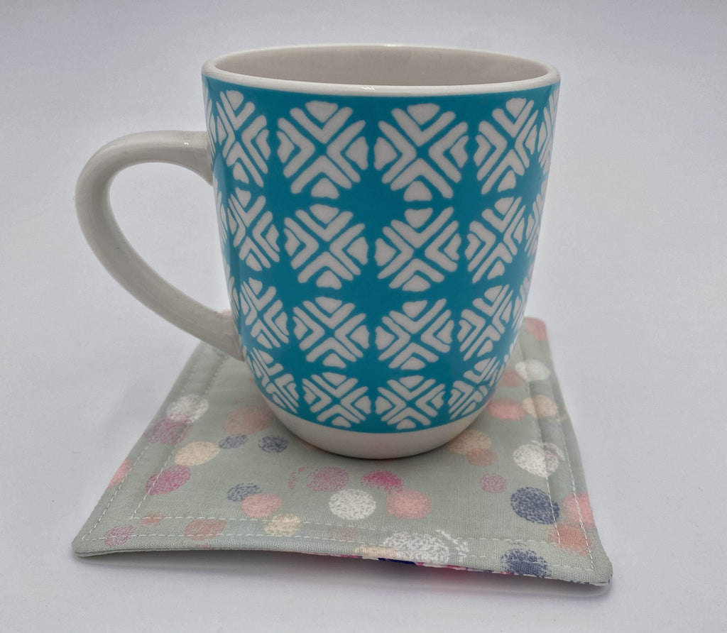 Fabric Coaster, Set of 4 Kitchen Coasters, Drink Coasters, Coffee Mug Rug, Hot Tea Cup Coaster - Ethereal Pink