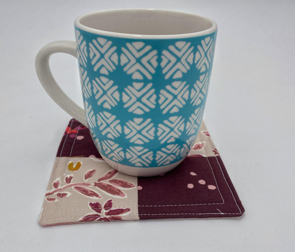 Fabric Coaster, Set of 4 Kitchen Coasters, Drink Coasters, Coffee Mug Rug, Hot Tea Cup Coaster - Mayfair