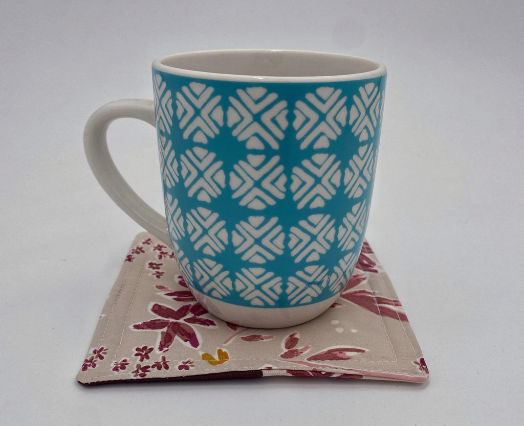 Fabric Coaster, Set of 4 Kitchen Coasters, Drink Coasters, Coffee Mug Rug, Hot Tea Cup Coaster - Mayfair