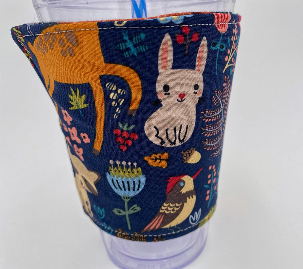 Reversible Coffee Cozy, Insulated Coffee Sleeve, Coffee Cuff, Iced Coffee Sleeve, Hot Tea Sleeve, Cold Drink Cup Cuff - Red Panda, Animals