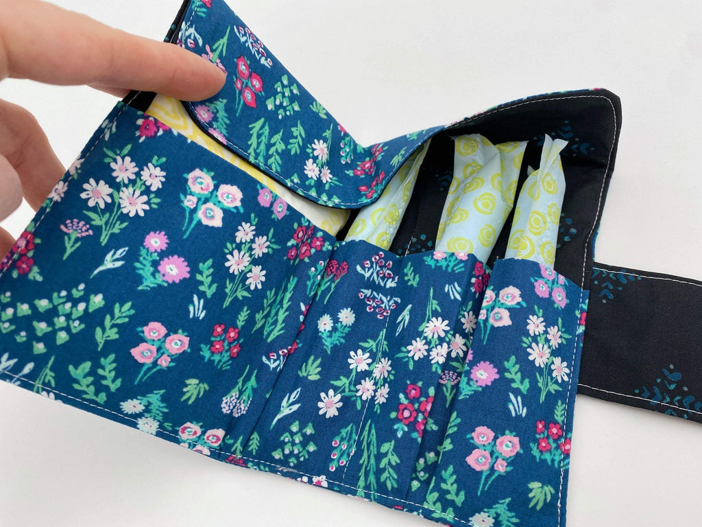 Privacy Pouch, Tampon Case, Sanitary Pad Case,  Pad Pouch, Tampon Bag, Tampon Holder, Tampon Wallet - Aquarelle Floral