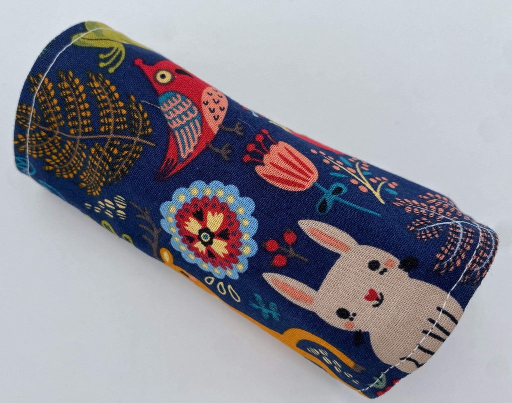 Crayon Roll, Crayon Caddy, Travel Toy, Kids Stocking Stuffer, Crayons Included -Forest Animals Blue