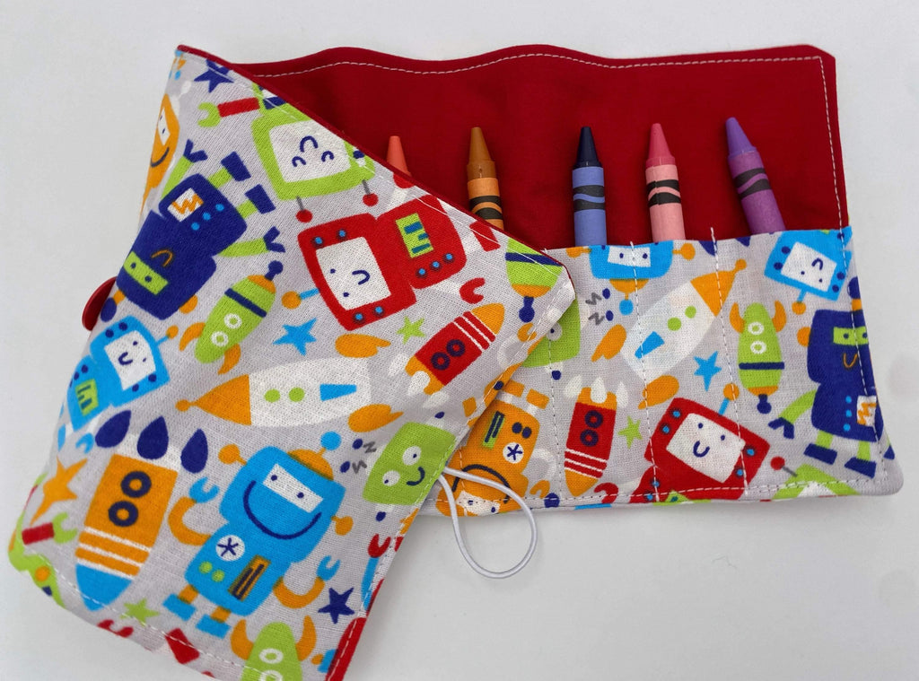 CRAYON ROLL for Toddlers/kids CONSTRUCTION Crayon Holder Crayon