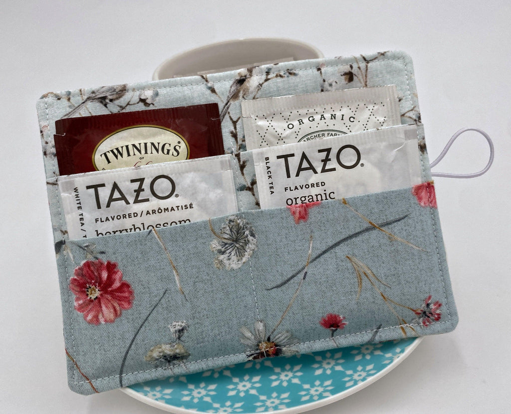 Tea Wallet, Tea Bag Holder, Tea Bag Wallet, Teabag Wallet, Teabag Holder, Tea Bag Cozy - Country Wildflower