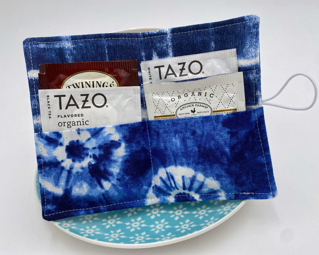 Tea Wallet, Tea Bag Holder, Tea Bag Wallet, Teabag Wallet, Teabag Holder, Tea Bag Cozy - Indigo Dyed