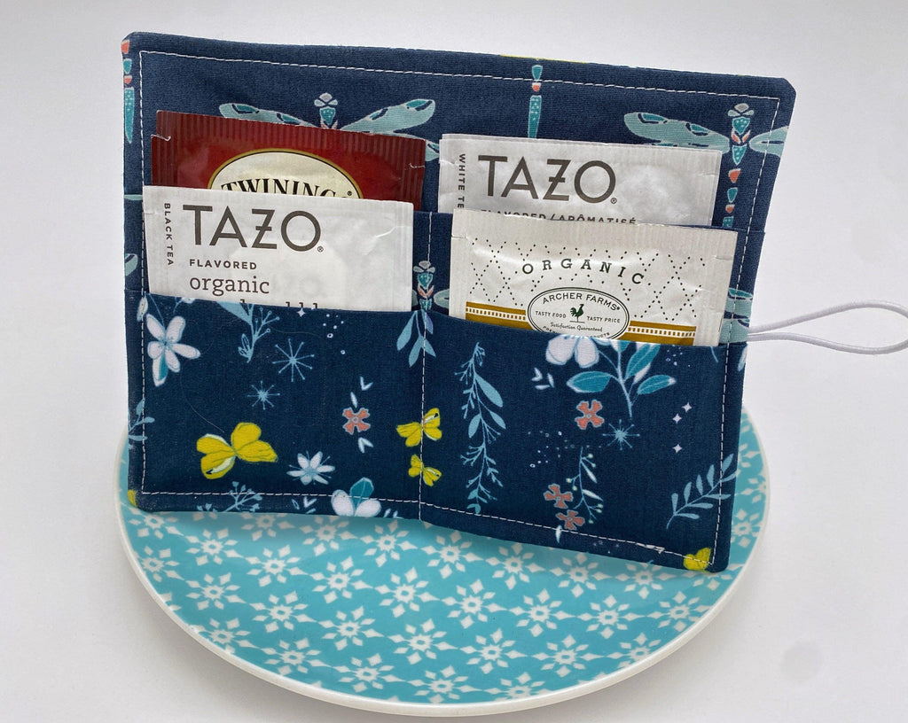 Tea Wallet, Tea Bag Holder, Tea Bag Wallet, Teabag Wallet, Teabag Holder, Tea Bag Cozy - Magical Gust Blue