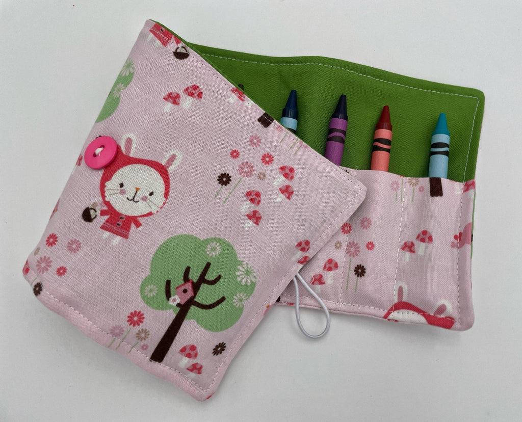 Unicorn Crayon Roll, Crayon Caddy, Gift for Toddlers, Party Favor, Girl's Crayon Case, Stocking Stuffer, Riding Hood in the Forest