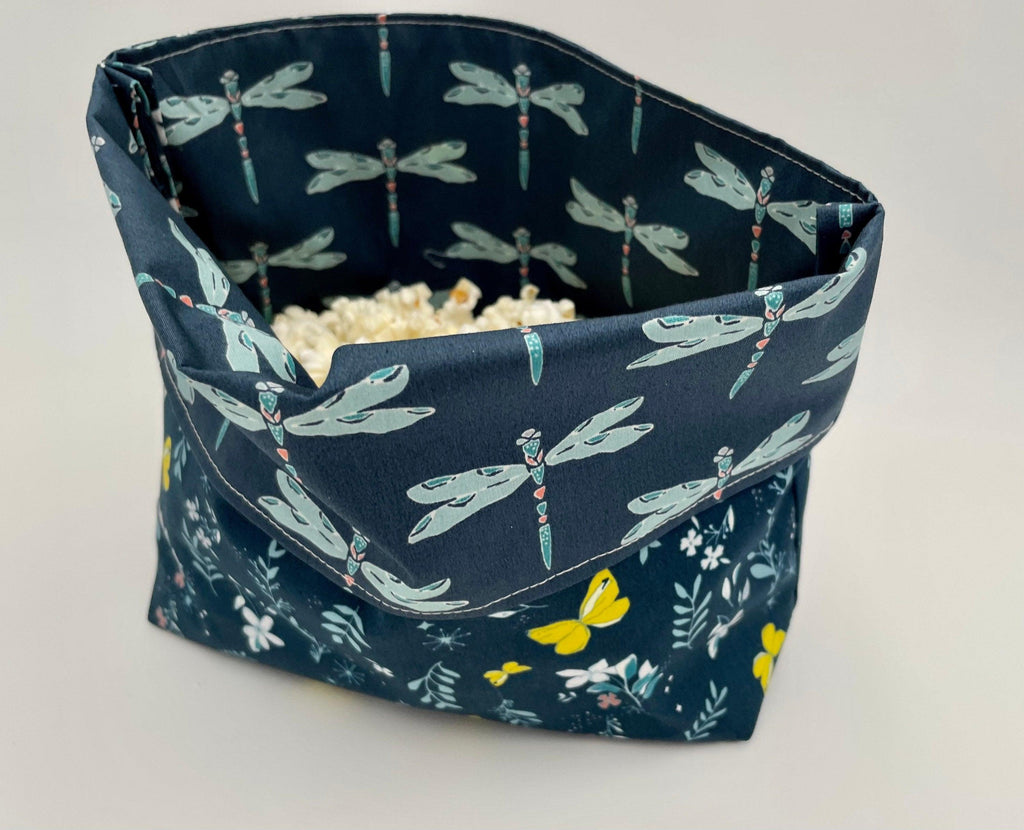 Reusable Popcorn Bag, Reusable Microwave Popcorn, Microwave Popcorn Cozy, Eco-Friendly Snack Holder - Magic Gust Blue