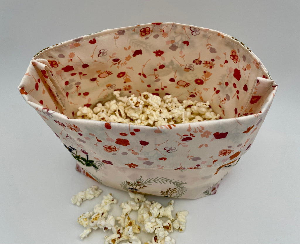 Reusable Popcorn Bag, Reusable Microwave Popcorn, Microwave Popcorn Cozy, Eco-Friendly Snack Holder - Wild Animals