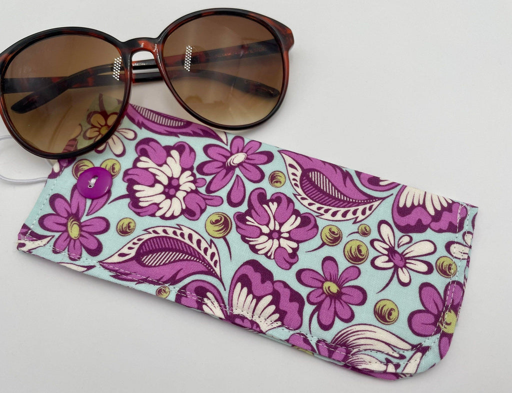 Fabric Eyeglass Case, Sunglass Sleeve, Soft Eyeglass Pouch, Eye Glasses Cover, Eyeglass Sleeve, Eye Glass Pouch - Purple Blue Swirls