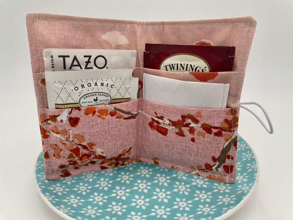 Tea Wallet, Tea Bag Holder, Tea Bag Wallet, Teabag Wallet, Teabag Holder, Tea Bag Cozy - Enchanted Leaves Powder