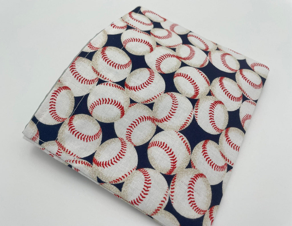 Blue Reusable Snack Bag, Reusable Baggie, Boy Sports Snack Bag, Reusable Fabric Snack Bag - Baseball