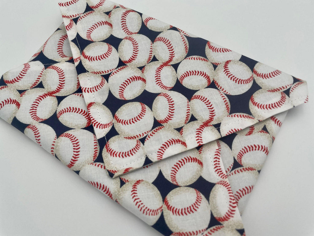 Reusable Sandwich Bag, Blue Sandwich Wrap - Boy Sports Reusable Sandwich Mat - Baseball