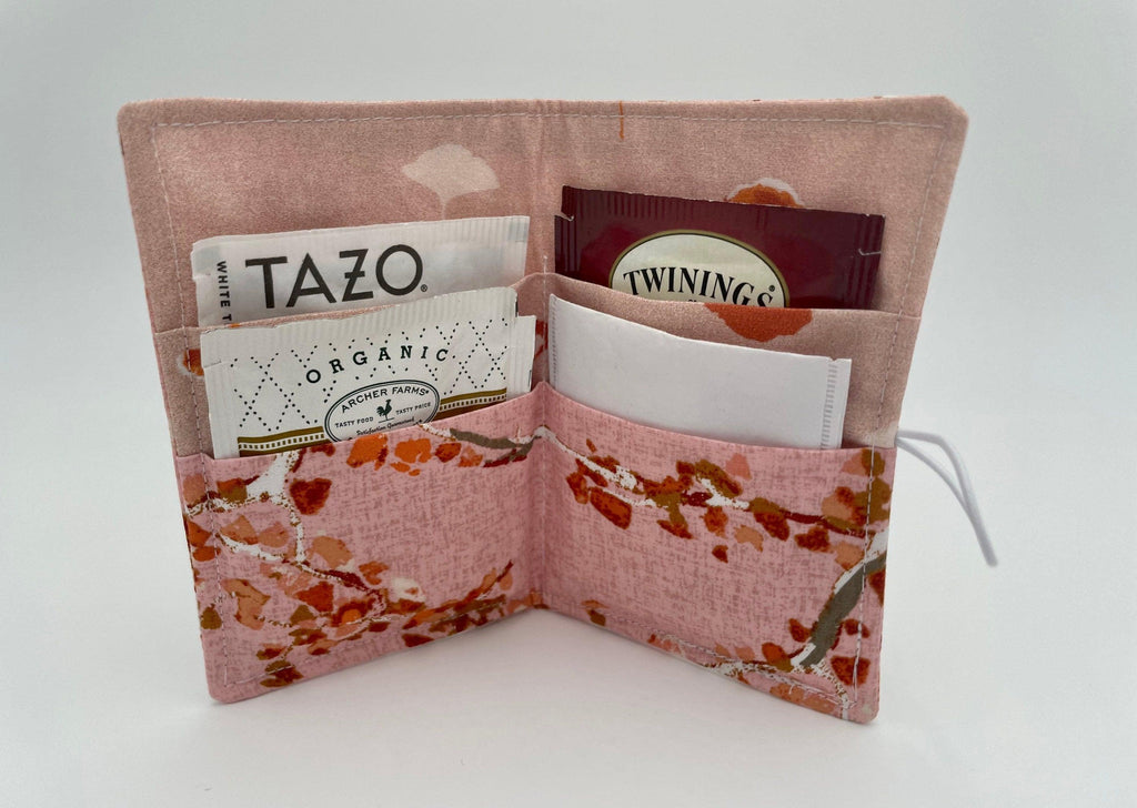 Tea Wallet, Tea Bag Holder, Tea Bag Wallet, Teabag Wallet, Teabag Holder, Tea Bag Cozy - Enchanted Leaves Powder