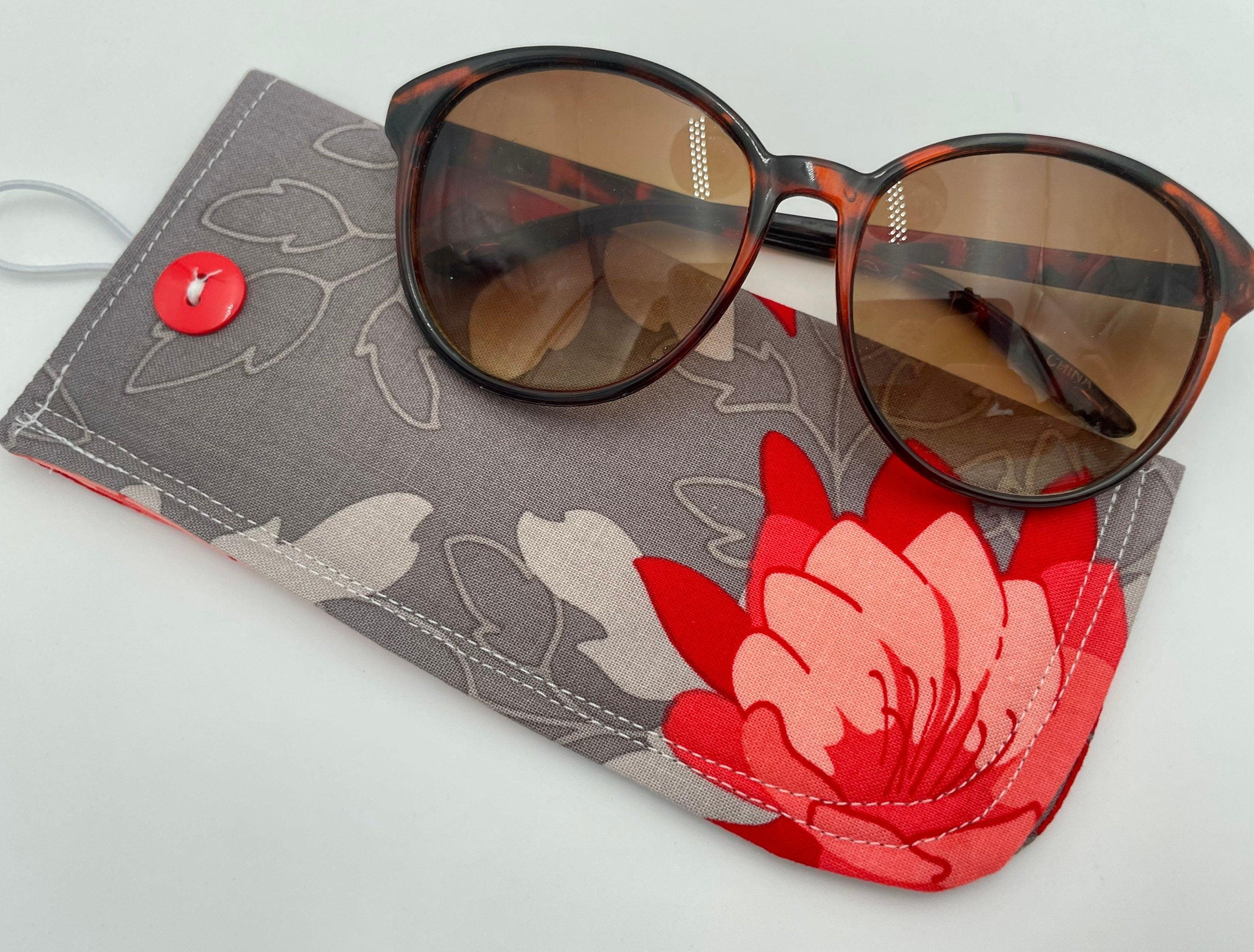Red Eyeglass Pouch, Gray Sun Glasses Holder, Soft Padded Glasses Slip –  EcoHip Custom Designs