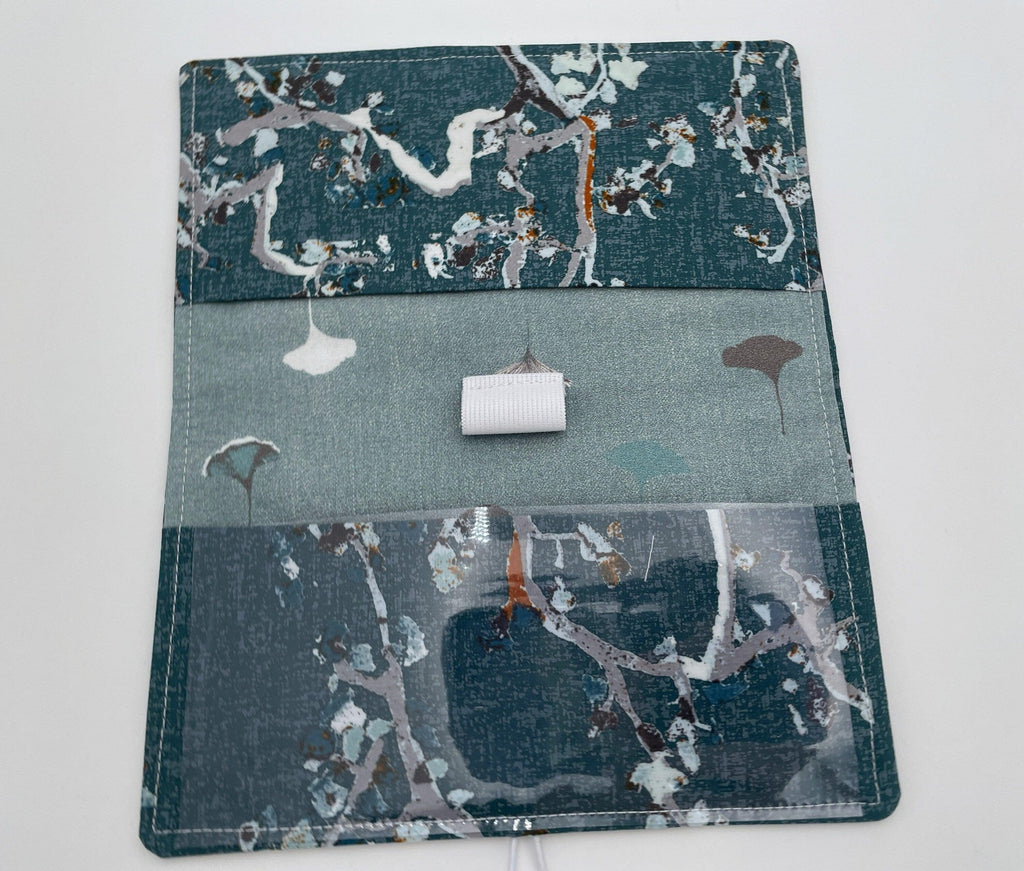 Duplicate Checkbook Cover, Pen Holder, Fabric Checkbook Register, Duplicate Check Book - Enchanted Leaves Forest