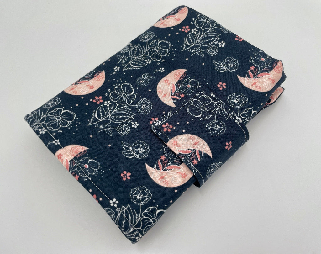 Interchangeable Knitting Needle Case, Notions Storage, Crochet Hook Roll, Knitting Needle Organizer, Moon and Floral