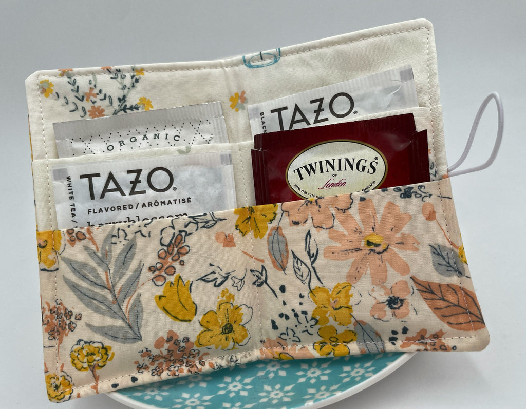 Tea Wallet, Tea Bag Holder, Tea Bag Wallet, Teabag Wallet, Teabag Holder, Tea Bag Organizer - Road Trip Yellow