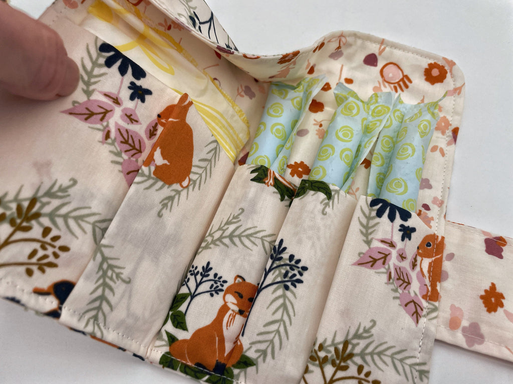 Privacy Pouch, Cream Tampon Case, Sanitary Pad Case, Pad Holder, Tampon Bag, Tampon Holder - Wild Animals