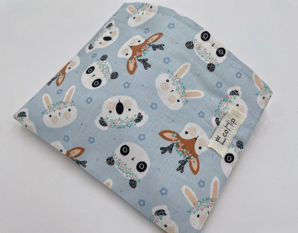 Reusable Snack Bag, Fabric Snack Bag, Animal Snack Bag, Snack Baggie -  Deer Panda Rabbit