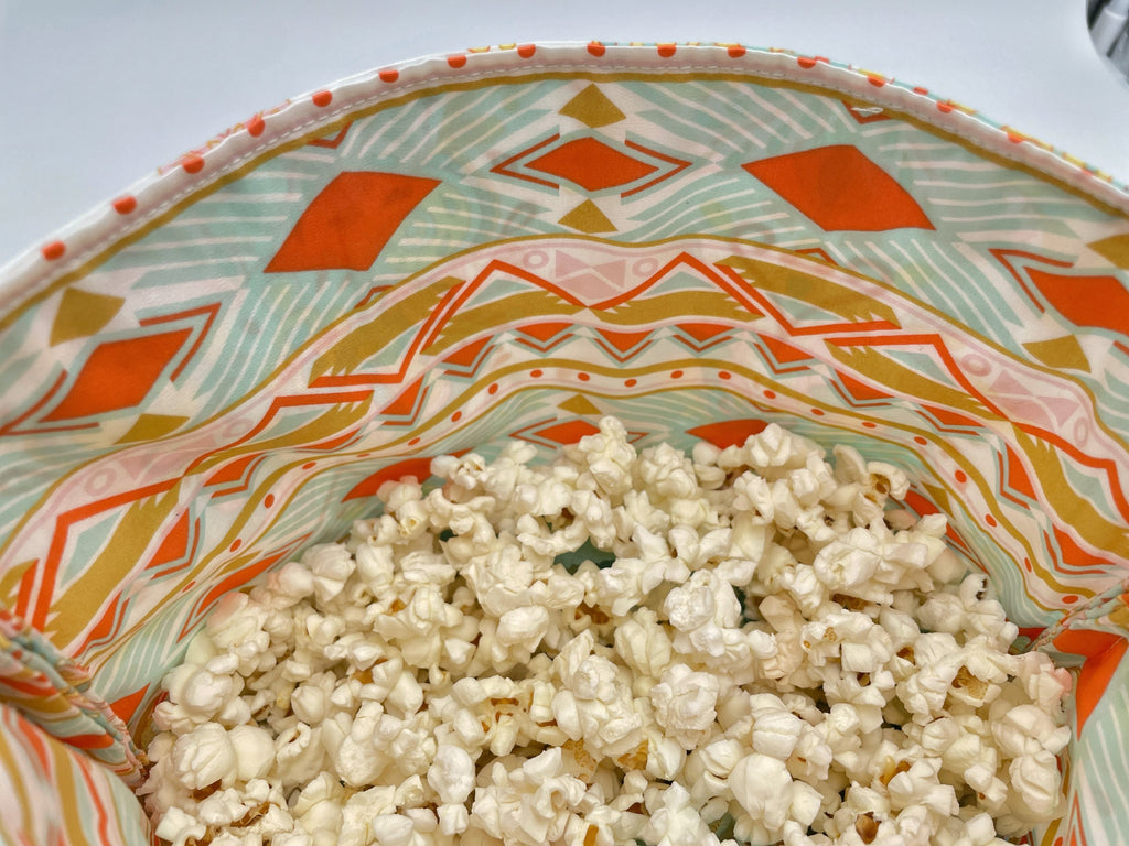 Reusable Popcorn Bag, Reusable Microwave Popcorn, Microwave Popcorn Cozy, Eco-Friendly Snack Holder - Saddle Bellw