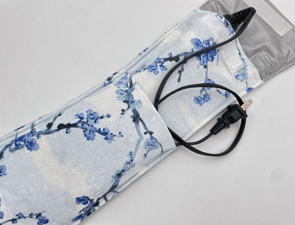 Curling Iron Cover, Blue Curling Iron Holder, Curling Iron Case, Flat Iron Holder, Flat Iron Case - Blue Floral