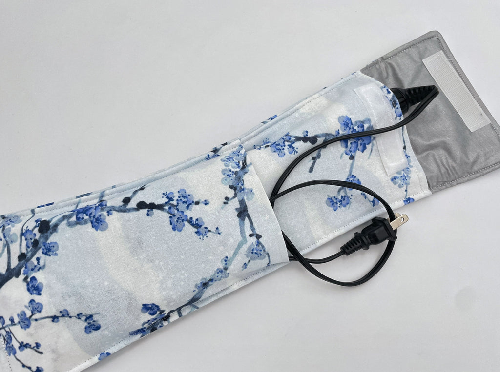 Curling Iron Cover, Blue Curling Iron Holder, Curling Iron Case, Flat Iron Holder, Flat Iron Case - Blue Floral