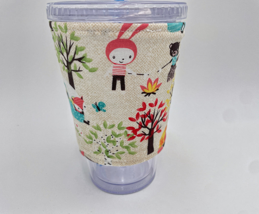 Reversible Coffee Cozy, Insulated Coffee Sleeve, Coffee Cuff, Iced Coffee Sleeve, Hot Tea Sleeve, Cold Drink Cup Cuff - Australian Animals