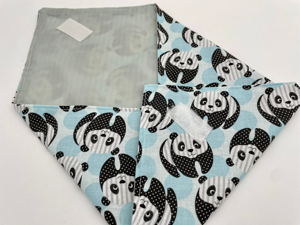 Reusable Sandwich Bag, Panda Baby Sandwich Wrap, Reusable Sandwich Mat - Panda Bear Blue