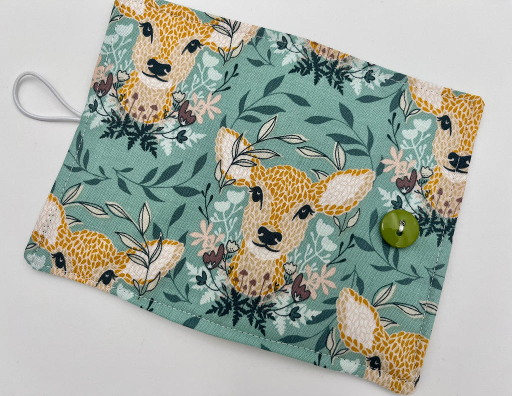 Tea Wallet, Tea Bag Holder, Tea Bag Wallet, Teabag Wallet, Teabag Holder, Tea Bag Organizer - Deer Honeybee Green