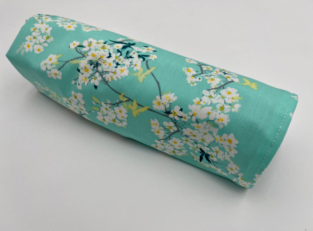 Green Makeup Brush Roll, Travel Make Up Brush Organizer, Make Up Brush Holder, Makeup Brush Case, Travel Cosmetic Brush - Green Floral