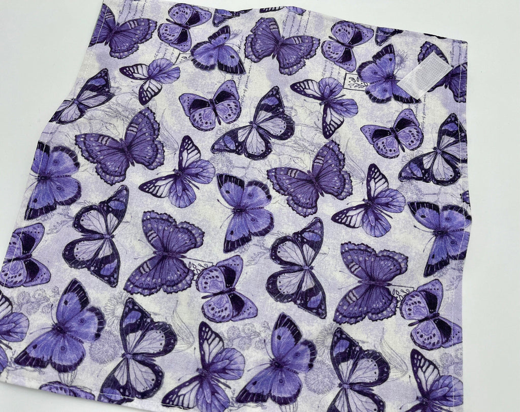 Reusable Sandwich Wrap Bag, Girls Sandwich Mat, Lady Bugs School Lunch - Purple Butterfly