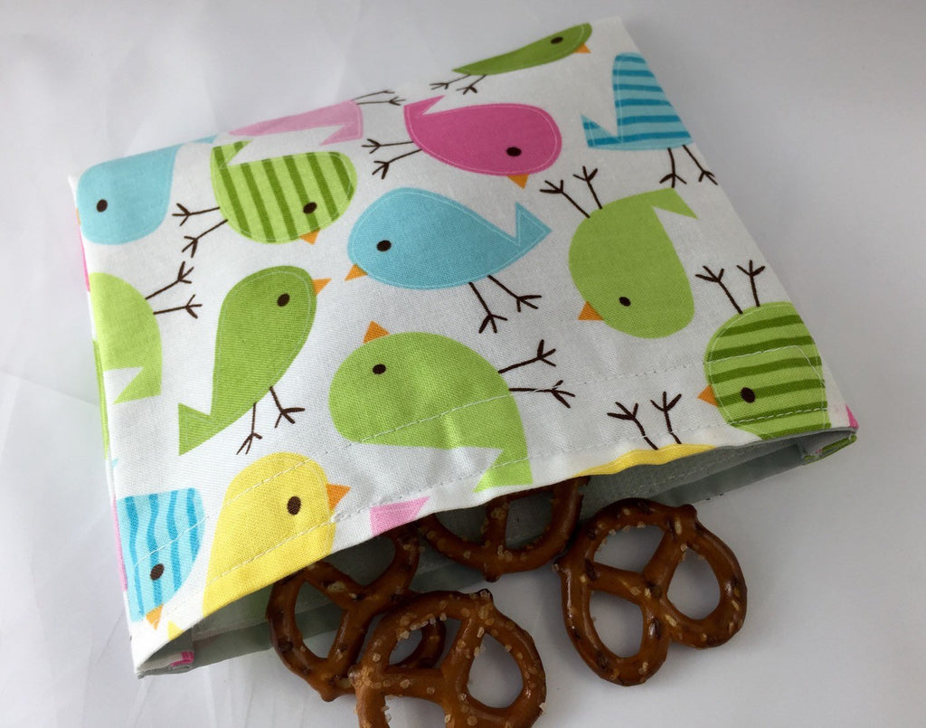 Bird Snack Bag, Eco-Friendly Snack Baggie for Girl's School Lunch - EcoHip Custom Designs