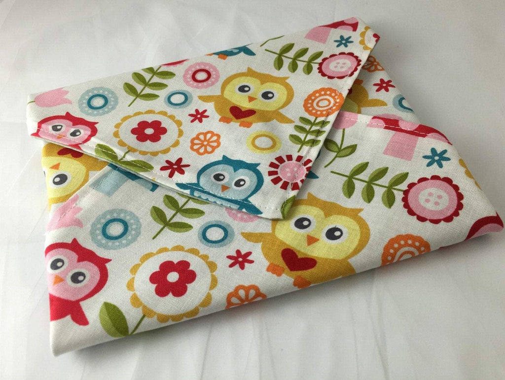 Owl Sandwich Wrap, Reusable Sandwich Bag, White School Lunch Napkin - EcoHip Custom Designs