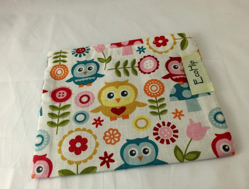 Owl Snack Bag, Bird Snack Baggie, Eco-Friendly Snack Sack, Reusable Lunch - EcoHip Custom Designs
