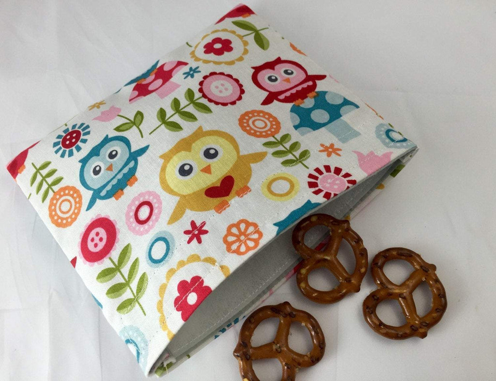 Owl Snack Bag, Bird Snack Baggie, Eco-Friendly Snack Sack, Reusable Lunch - EcoHip Custom Designs