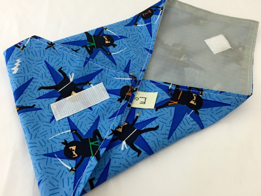 Ninja Sandwich Wrap, Eco-Friendly Sandwich Bag, Blue Ninja Kid's Lunch - EcoHip Custom Designs