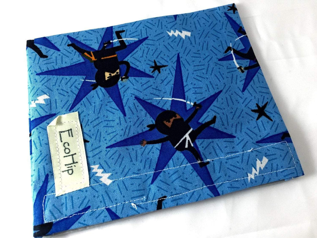 Ninja Reusable Snack Bag, Blue Eco-Friendly Snack Baggie - EcoHip Custom Designs