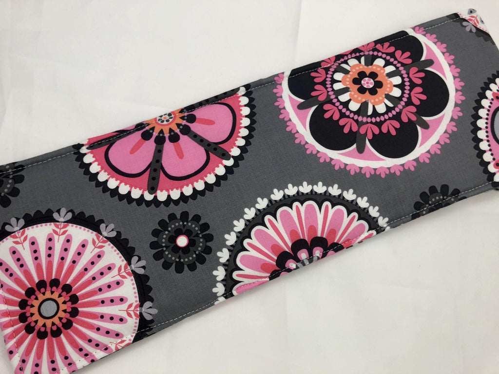 Pink Curling Iron Case, Gray Flat Iron Holder, Travel Curling Wand, Heat Reflective - EcoHip Custom Designs